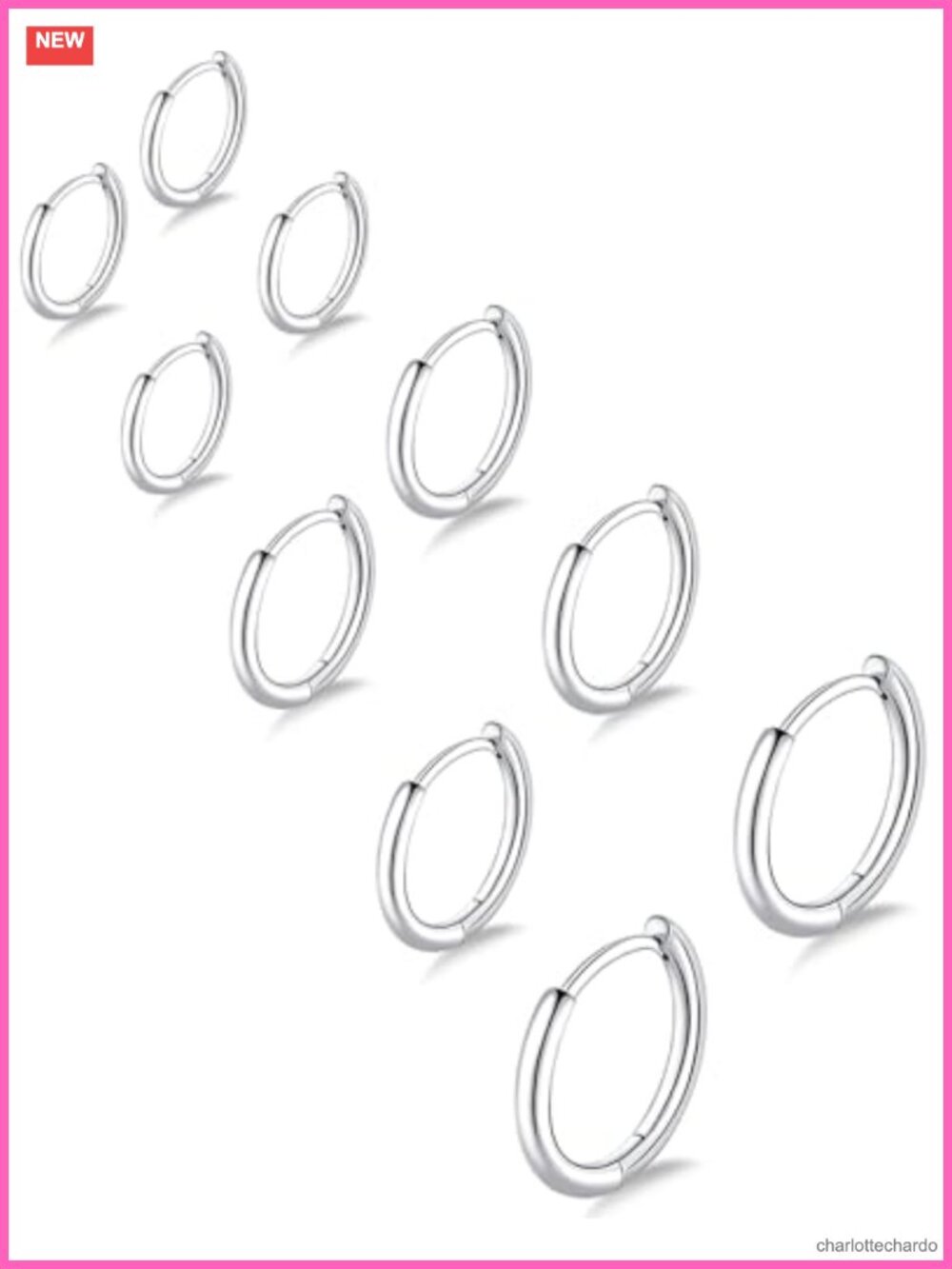 316L Surgical Stainless Steel Hoop Earrings Set Hypoallergenic Huggie for Women